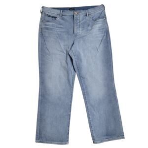 Express Light Wash Straight Ankle High Rise Jeans - Sz 16L